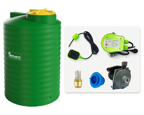 Combo estanque vertical 1000 lts + kit bomba 1 hp fabricacion  italiana